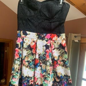 Black & multi color floral dress
